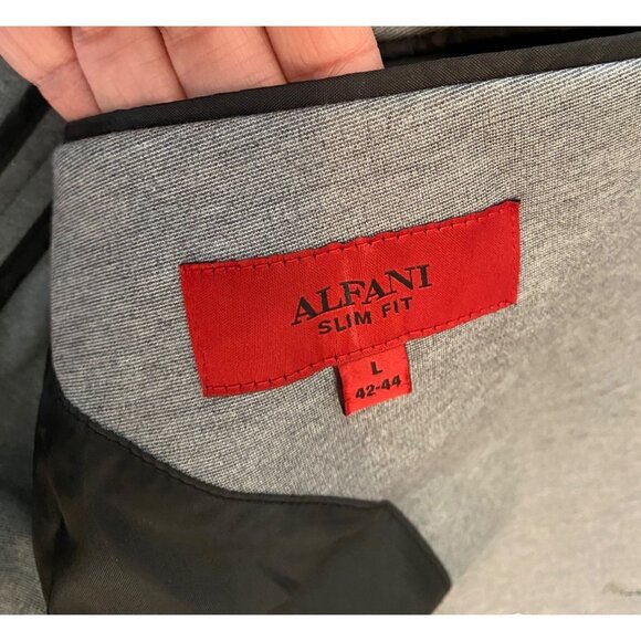 Mens Alfani Slim Fit Light Gray Blazer Jacket Size L 42-44 Polyester Blend - Picture 3 of 11